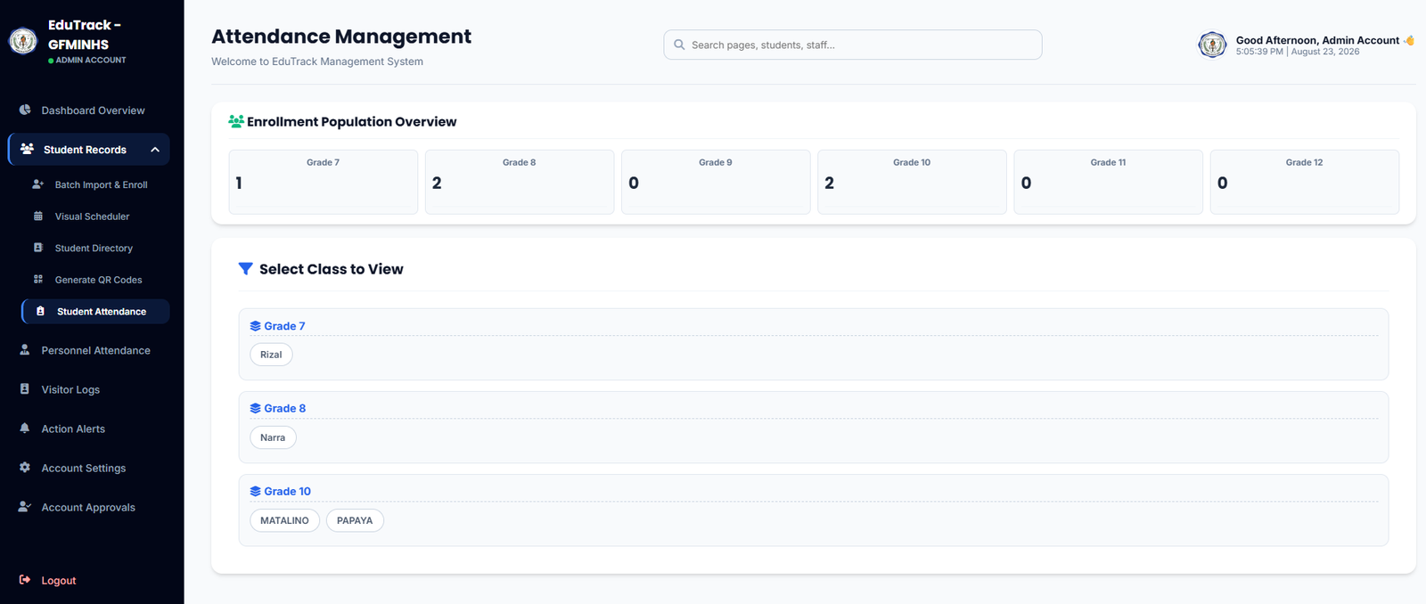 EduTrack-ph Attendance Management